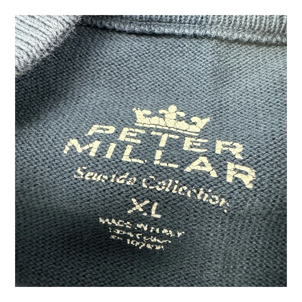 Peter‎ Millar Seaside Collection Blue 1/4 Button Pullover Jumper Sweater Mens XL
